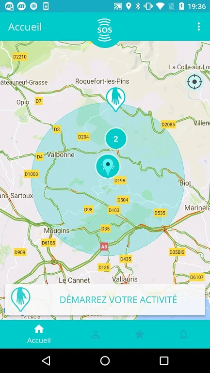 Diapo 3 : Page d'accueil de l'application Lpliz, légende 'Démarrez votre activité'