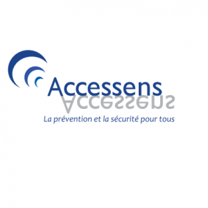 Logo du fabricant Accessens, légende : « La prévention et la sécurité pour tous »