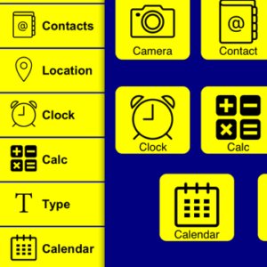 Image de l’application Clear Sight avec des pictogrammes grossis