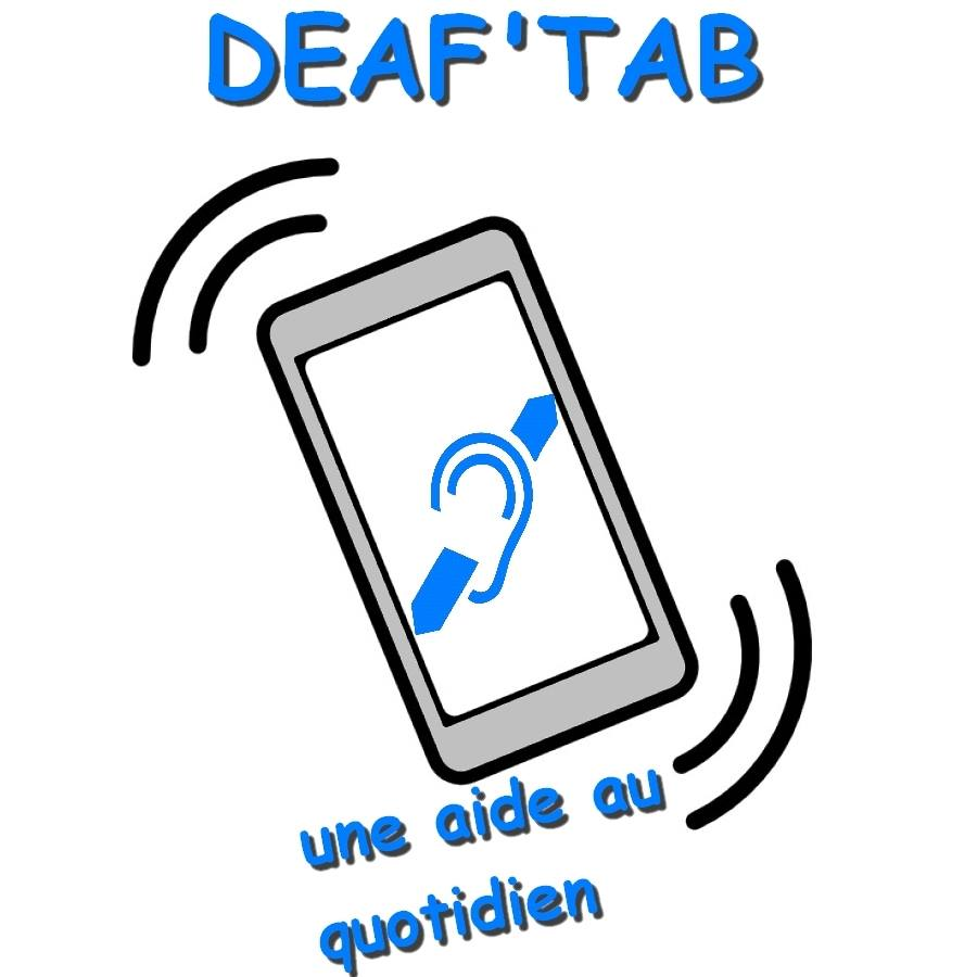 Diapo 3 : Logo du projet Deaf'tab, légende : 'Deaf'tab une aide au quotidien'