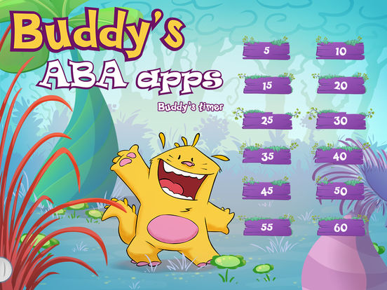 Diapo 4 : Menu de sélection des niveaux du jeux 'buddy's timer', numérotés de 5 en 5 jusqu’à 60.