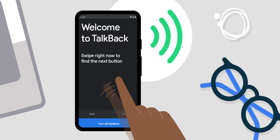 Diapo 4 : Image de Talk Back sur un smartphone