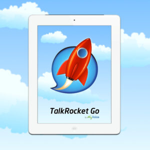 Image du logo de TalkRocket Go dans une tablette