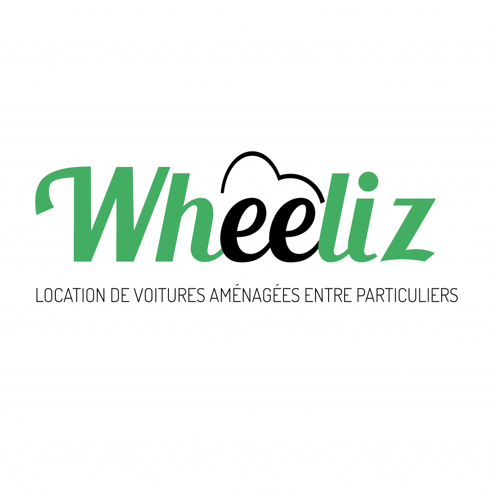 Diapo 4 : Logo de Wheeliz. Légende: Location de voitures aménagées entre particuliers'