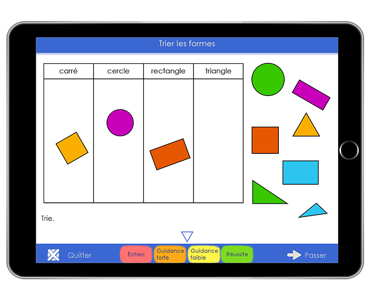 Diapo 4 : exemple d'activité dans l'application