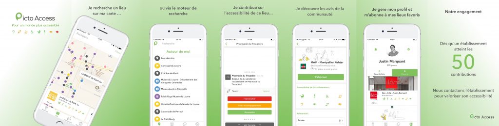 Diapo 2 : photo représentant des smartphones avec l'application picto access ouverte dessus