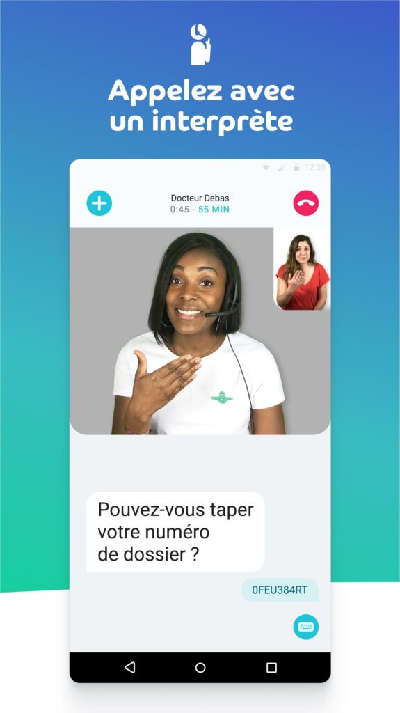 Diapo 4 : Deux personnes en appel via l'application Rogervoice