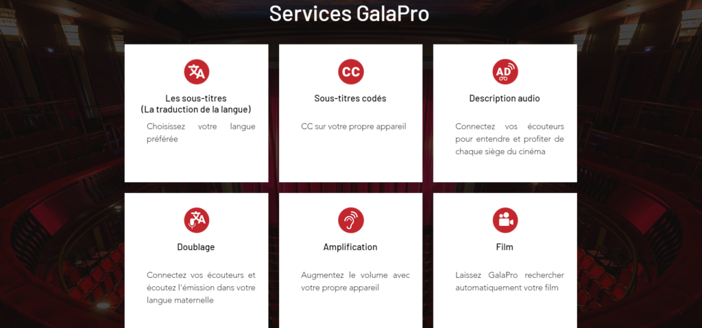 Diapo 5 : Image des différents services que propose Galapro