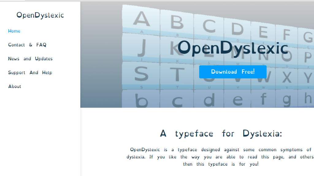 Diapo 2 : interface de opendyslexic