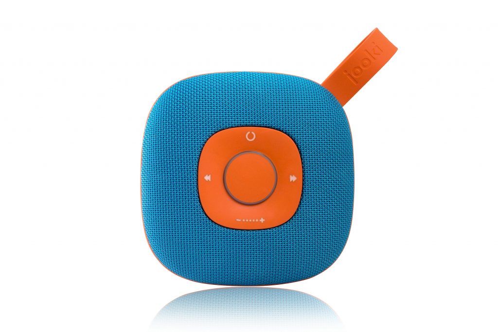 Diapo 3 : photo de l'enceinte jooki, desginé en bleu et orange