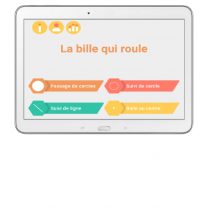 application la bille qui roule représenté sur un ipad