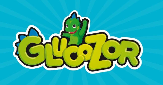 Diapo 3 : logo glucozor avec un fond bleu