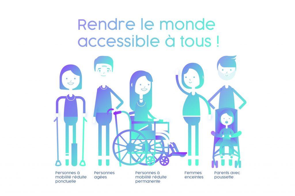 Diapo 2 : illustration montrant des personnes à mobilité réduite