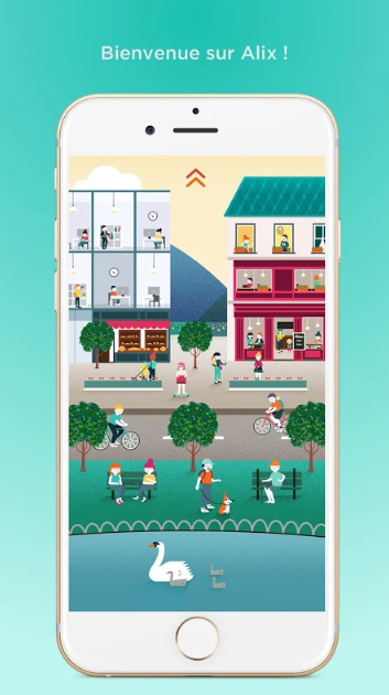 Diapo 2 : l'application Alix et moi sur un téléphone