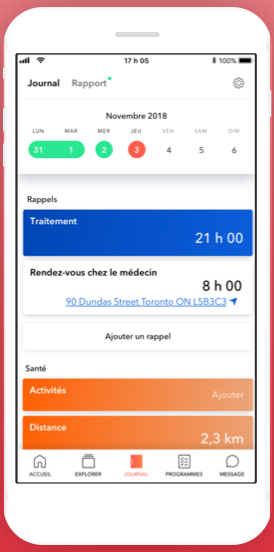 Diapo 4 : l'application aby montrant le tableau de bord de l'utilisateur