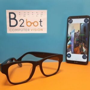 Lunettes B2Bot accompagnées d’un smartphone