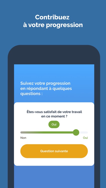 Diapo 4 : Image de l'application Verry'Appli demandant à la personne si elle est satisfaite de son travail ou non