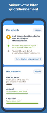 Diapo 1 : Capture d'écran de l'application du suivi des bilans journalier