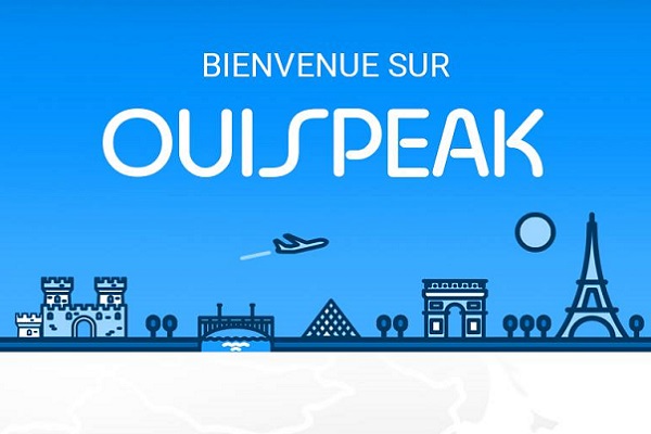 Diapo 2 : Une bannière avec écrit 'Bienvenue sur Ouispeak'