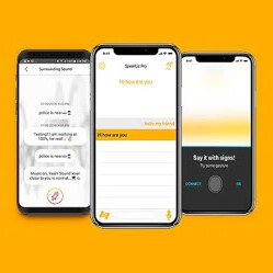 Image de l’application SpeekLiz sur des smartphones
