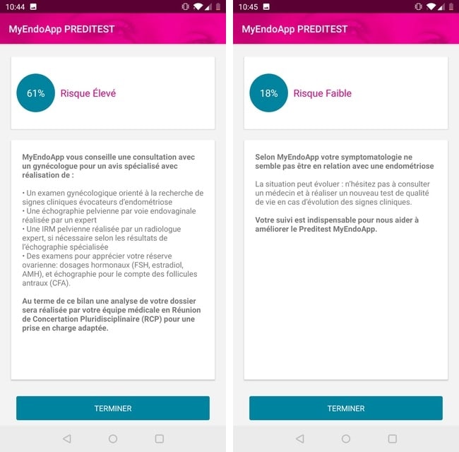 Diapo 2 : test endometriose myendoapp appli