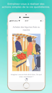 l'application Alix et moi sur un téléphone montrant un exemple d'un entrainement