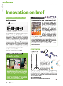 La page "innovation en bref" du magazine être