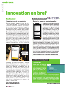 Page innovation du magazine être n°165
